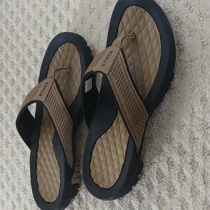 Kubua mens flip flops brown size 12